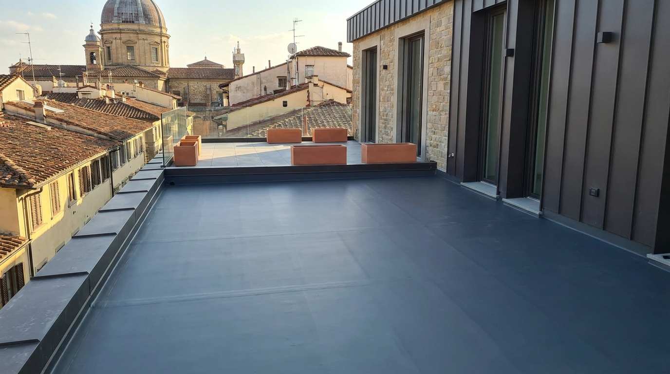 Terrazza impermeabilizzata dopo l'intervento